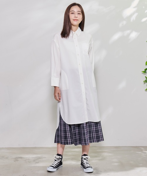 Arnold Palmer（アーノルドパーマー）の「パールボタン シャツ ワンピース（ワンピース・レディース・スカイブルー/ライトグレー/ホワイト・L/S/M）」の12枚目の写真