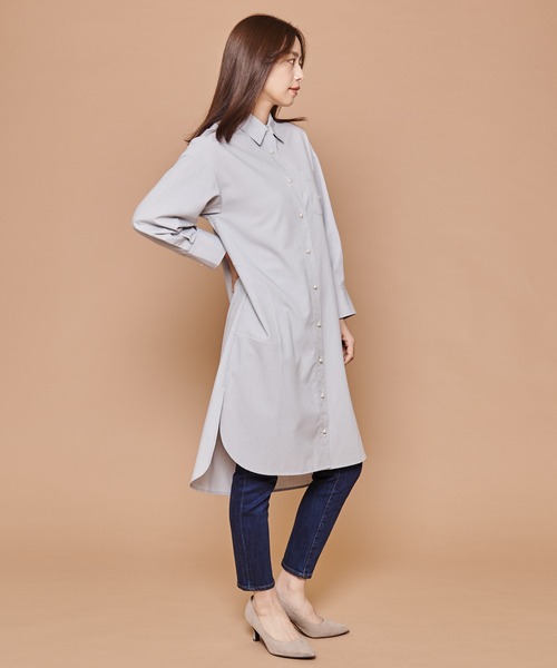 Arnold Palmer（アーノルドパーマー）の「パールボタン シャツ ワンピース（ワンピース・レディース・スカイブルー/ライトグレー/ホワイト・L/S/M）」の16枚目の写真