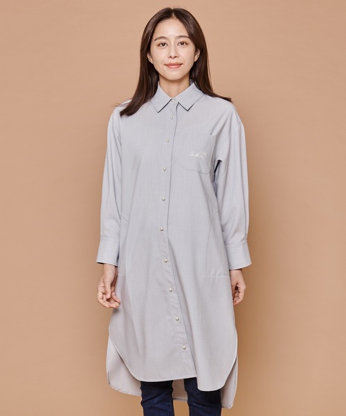 Arnold Palmer（アーノルドパーマー）の「パールボタン シャツ ワンピース（ワンピース・レディース・スカイブルー/ライトグレー/ホワイト・L/S/M）」の14枚目の写真