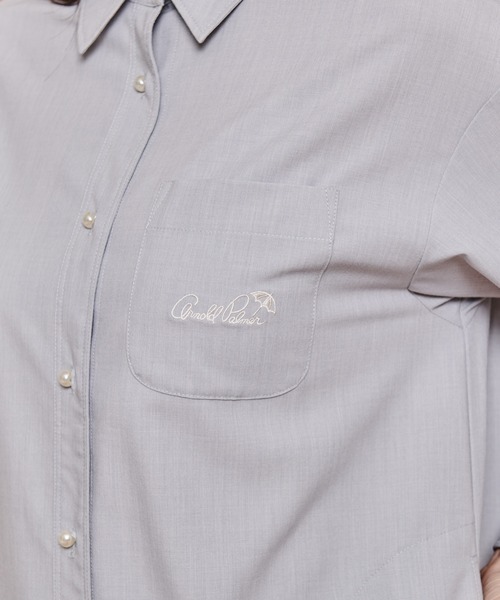 Arnold Palmer（アーノルドパーマー）の「パールボタン シャツ ワンピース（ワンピース・レディース・スカイブルー/ライトグレー/ホワイト・L/S/M）」の5枚目の写真