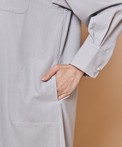 Arnold Palmer（アーノルドパーマー）の「パールボタン シャツ ワンピース（ワンピース・レディース・スカイブルー/ライトグレー/ホワイト・L/S/M）」の6枚目の写真