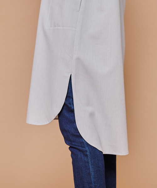 Arnold Palmer（アーノルドパーマー）の「パールボタン シャツ ワンピース（ワンピース・レディース・スカイブルー/ライトグレー/ホワイト・L/S/M）」の7枚目の写真