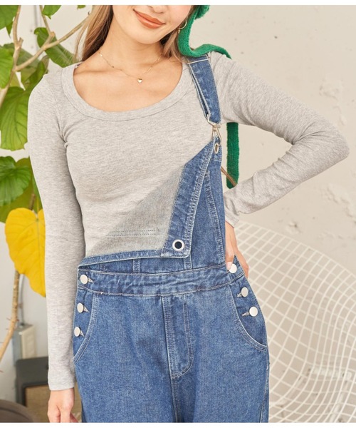 anap mimpi（アナップミンピ）の「デコルテライン 細リブ カットソー（Tシャツ/カットソー・レディース・ホワイト/ブラック/グレー/ベージュ・FREE）」の3枚目の写真