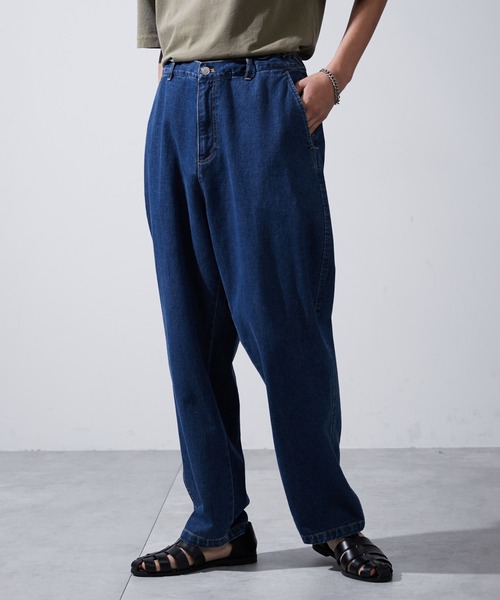 WEGO（ウィゴー）の「WEGO/デニムイージーワイドパンツ（デニムパンツ・メンズ・ライトインディゴブルー/グレー/インディゴブルー/ブラック・SMALL/MEDIUM/LARGE/X-SMALL）」の3枚目の写真
