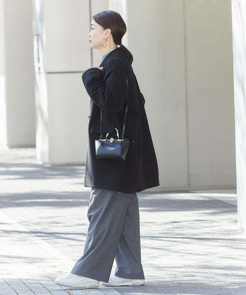 journal standard L'essage（ジャーナルスタンダードレサージュ）の「SUPER140S/GIOLICA コクーンコート（その他アウター・レディース・ブラック/ホワイト/ネイビー・FREE）」の6枚目の写真