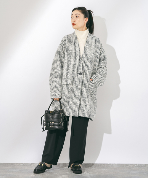 journal standard L'essage（ジャーナルスタンダードレサージュ）の「SUPER140S/GIOLICA コクーンコート（その他アウター・レディース・ブラック/ホワイト/ネイビー・FREE）」の17枚目の写真