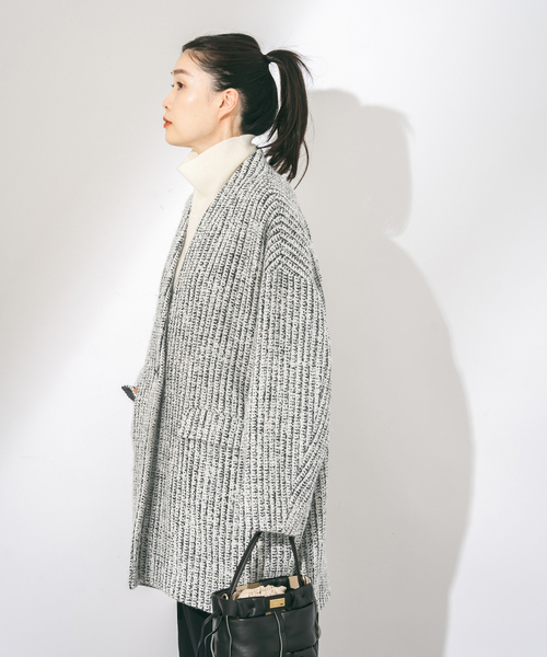 journal standard L'essage（ジャーナルスタンダードレサージュ）の「SUPER140S/GIOLICA コクーンコート（その他アウター・レディース・ブラック/ホワイト/ネイビー・FREE）」の20枚目の写真