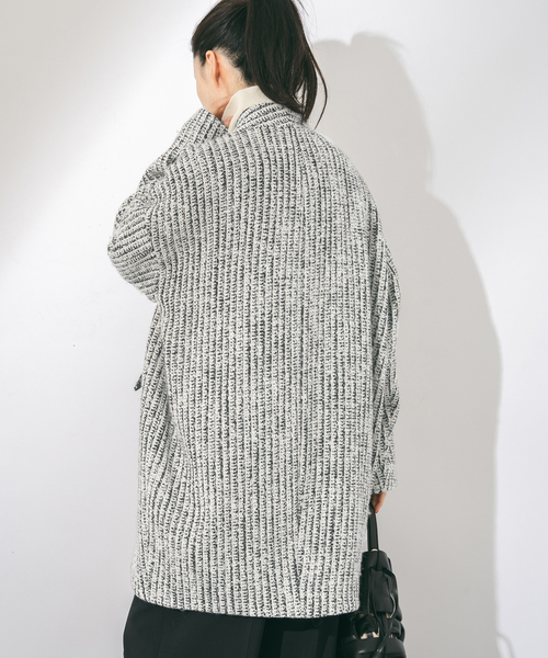 journal standard L'essage（ジャーナルスタンダードレサージュ）の「SUPER140S/GIOLICA コクーンコート（その他アウター・レディース・ブラック/ホワイト/ネイビー・FREE）」の21枚目の写真