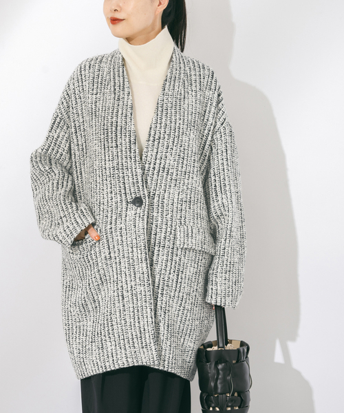 journal standard L'essage（ジャーナルスタンダードレサージュ）の「SUPER140S/GIOLICA コクーンコート（その他アウター・レディース・ブラック/ホワイト/ネイビー・FREE）」の22枚目の写真