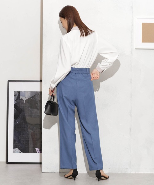 Ⓜ︎nanaco グレー24 とブルー25 NANO universe（ナノユニバース）の「ツータックハイウエストパンツ