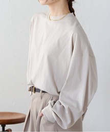 【USAコットン】高見え上質コットン / モックネックロングスリーブTシャツ / ロンT / 長袖T