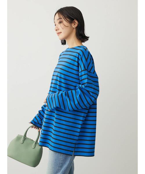 Green Parks(グリーンパークス)の「ボーダーゆるチュニック(チュニック・レディース・オフホワイト/レッド/ブルー/ネイビー・FREE)」の10枚目の写真