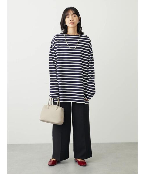 Green Parks(グリーンパークス)の「ボーダーゆるチュニック(チュニック・レディース・オフホワイト/レッド/ブルー/ネイビー・FREE)」の15枚目の写真