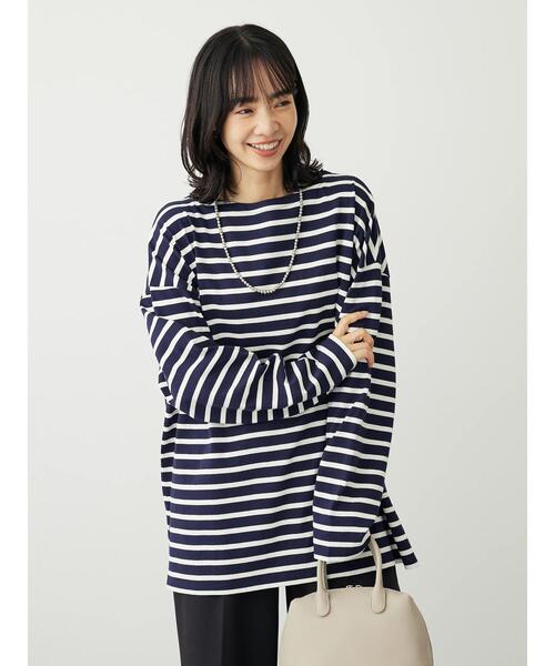 Green Parks(グリーンパークス)の「ボーダーゆるチュニック(チュニック・レディース・オフホワイト/レッド/ブルー/ネイビー・FREE)」の17枚目の写真