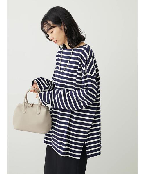 Green Parks(グリーンパークス)の「ボーダーゆるチュニック(チュニック・レディース・オフホワイト/レッド/ブルー/ネイビー・FREE)」の18枚目の写真