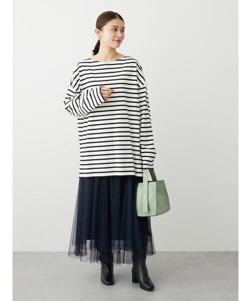 Green Parks(グリーンパークス)の「ボーダーゆるチュニック(チュニック・レディース・オフホワイト/レッド/ブルー/ネイビー・FREE)」の20枚目の写真