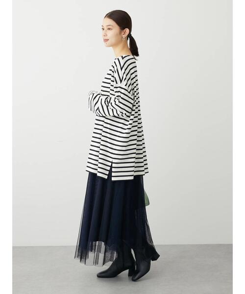 Green Parks(グリーンパークス)の「ボーダーゆるチュニック(チュニック・レディース・オフホワイト/レッド/ブルー/ネイビー・FREE)」の21枚目の写真