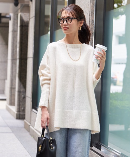 Chez toi（シェトワ）の「ヤク混ドルマンプルオーバー（ニット/セーター・レディース・アイボリー/グレー/オレンジ/グリーン・FREE）」の19枚目の写真