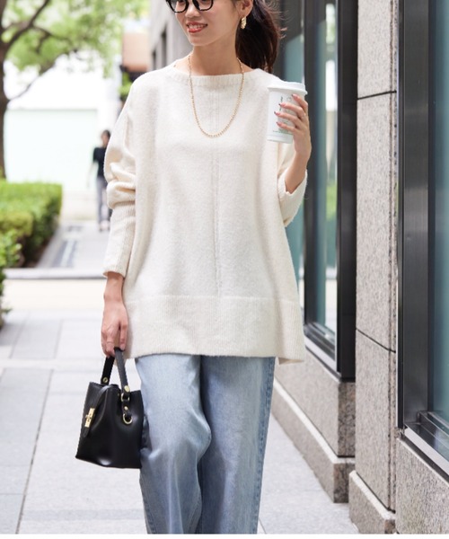 Chez toi（シェトワ）の「ヤク混ドルマンプルオーバー（ニット/セーター・レディース・アイボリー/グレー/オレンジ/グリーン・FREE）」の20枚目の写真