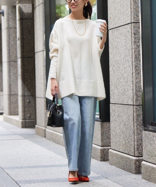 Chez toi（シェトワ）の「ヤク混ドルマンプルオーバー（ニット/セーター・レディース・アイボリー/グレー/オレンジ/グリーン・FREE）」の22枚目の写真