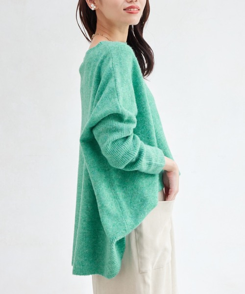 Chez toi（シェトワ）の「ヤク混ドルマンプルオーバー（ニット/セーター・レディース・アイボリー/グレー/オレンジ/グリーン・FREE）」の7枚目の写真