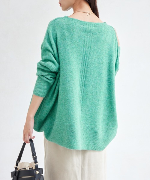 Chez toi（シェトワ）の「ヤク混ドルマンプルオーバー（ニット/セーター・レディース・アイボリー/グレー/オレンジ/グリーン・FREE）」の8枚目の写真