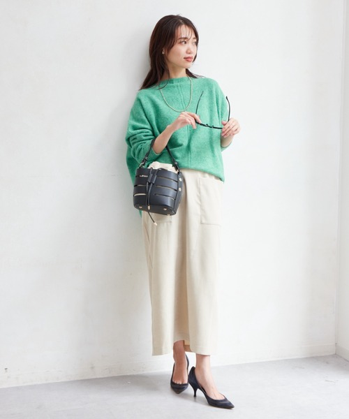 Chez toi（シェトワ）の「ヤク混ドルマンプルオーバー（ニット/セーター・レディース・アイボリー/グレー/オレンジ/グリーン・FREE）」の9枚目の写真