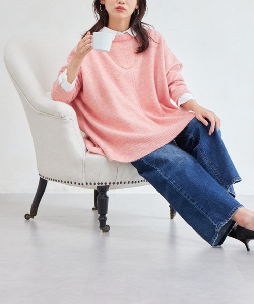 Chez toi（シェトワ）の「ヤク混ドルマンプルオーバー（ニット/セーター・レディース・アイボリー/グレー/オレンジ/グリーン・FREE）」の16枚目の写真