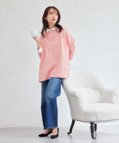 Chez toi（シェトワ）の「ヤク混ドルマンプルオーバー（ニット/セーター・レディース・アイボリー/グレー/オレンジ/グリーン・FREE）」の17枚目の写真