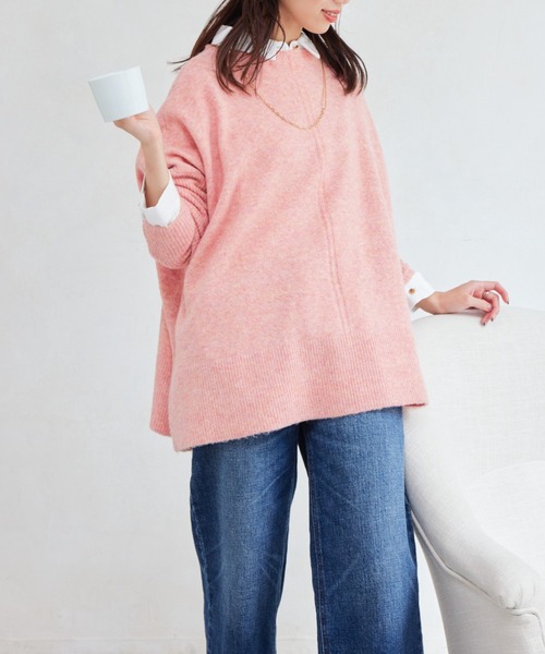 Chez toi（シェトワ）の「ヤク混ドルマンプルオーバー（ニット/セーター・レディース・アイボリー/グレー/オレンジ/グリーン・FREE）」の13枚目の写真