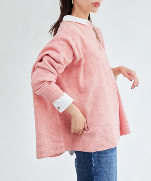 Chez toi（シェトワ）の「ヤク混ドルマンプルオーバー（ニット/セーター・レディース・アイボリー/グレー/オレンジ/グリーン・FREE）」の15枚目の写真