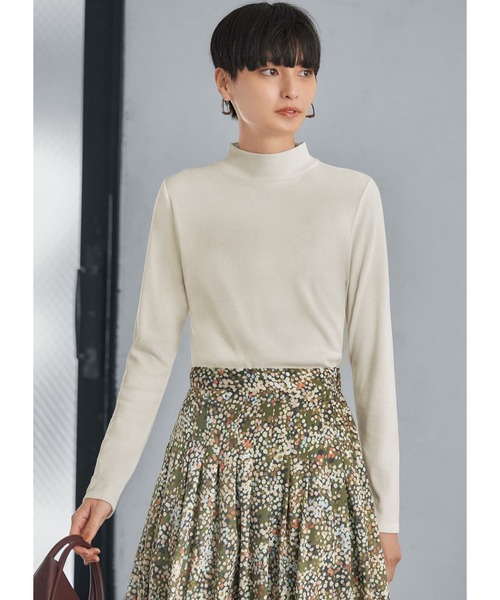 STYLE DELI(スタイルデリ)の「【重ね着用】ハイネックリブカットソーE(Tシャツ/カットソー・レディース・ネイビー/ベージュ/ホワイト/アイボリー/ブラック/ブラウン系その他・FREE)」の3枚目の写真