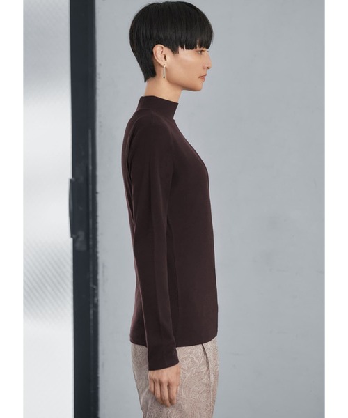 STYLE DELI(スタイルデリ)の「【重ね着用】ハイネックリブカットソーE(Tシャツ/カットソー・レディース・ネイビー/ベージュ/ホワイト/アイボリー/ブラック/ブラウン系その他・FREE)」の7枚目の写真