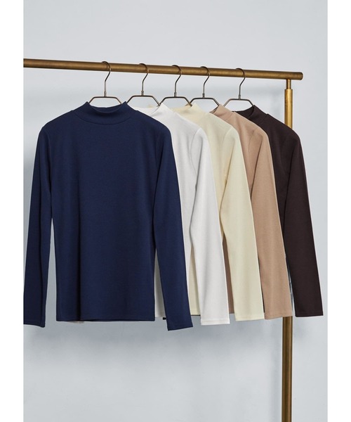 STYLE DELI(スタイルデリ)の「【重ね着用】ハイネックリブカットソーE(Tシャツ/カットソー・レディース・ネイビー/ベージュ/ホワイト/アイボリー/ブラック/ブラウン系その他・FREE)」の15枚目の写真
