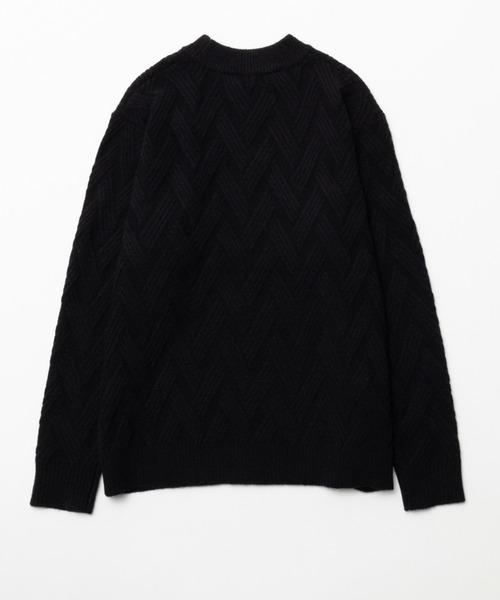 NAVY(ネイビー)の「NAVY 幾何学柄ニット(ニット/セーター・メンズ・ベージュ/ブラック/ホワイト/ネイビー・S/XL/L/M)」の9枚目の写真