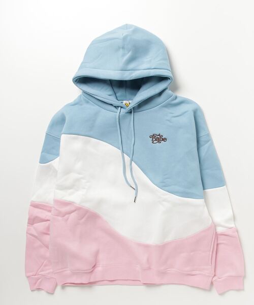 My sugar Babe（マイシュガーベイブ）の「oversized three-tone hoodie（パーカー・メンズ・オレンジ/ブルー・LARGE/X-LARGE/MEDIUM）」の7枚目の写真