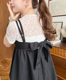 moment+（モーメントプラス）の「リネンライクバックリボンWストラップキャミビスチェ（キャミソール）」