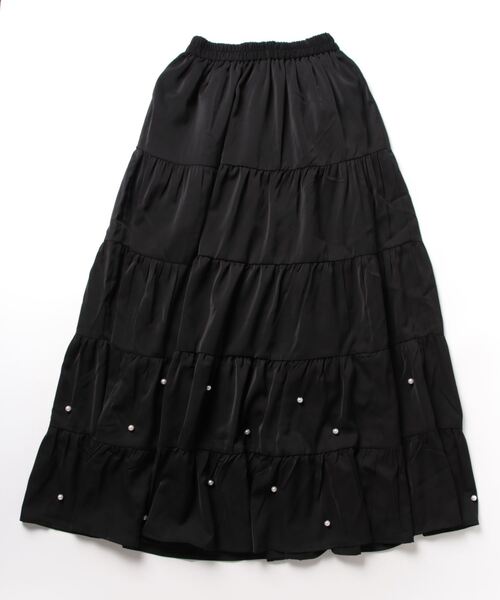 Ank Rouge（アンクルージュ）の「パールティアードロングスカート（スカート・レディース・ホワイト/ブラック/ピンク・M）」の4枚目の写真