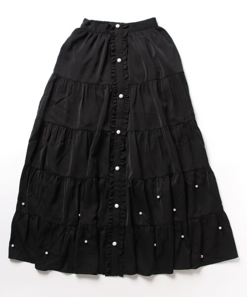 Ank Rouge（アンクルージュ）の「パールティアードロングスカート（スカート・レディース・ホワイト/ブラック/ピンク・M）」の14枚目の写真