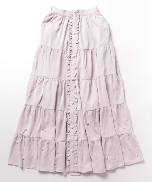 Ank Rouge（アンクルージュ）の「パールティアードロングスカート（スカート・レディース・ホワイト/ブラック/ピンク・M）」の13枚目の写真