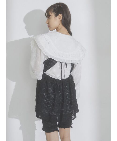 merry jenny（メリージェニー）の「ribbonチュールキャミチュニック（キャミソール・レディース・ブラック/オフホワイト・FREE）」の16枚目の写真