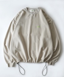 裏起毛 ドロスト ワンポイント刺繍ロゴ ビッグシルエットプルオーバースウェット ユニセックス
