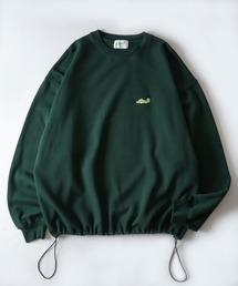 裏起毛 ドロスト ワンポイント刺繍ロゴ ビッグシルエットプルオーバースウェット ユニセックス