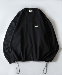 裏起毛 ドロスト ワンポイント刺繍ロゴ ビッグシルエットプルオーバースウェット ユニセックス