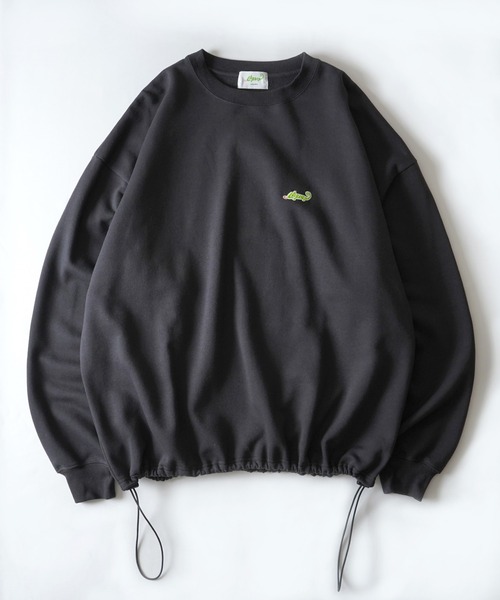 Labordi（ラボード）の「裏起毛 ドロスト ワンポイント刺繍ロゴ ビッグシルエットプルオーバースウェット ユニセックス（スウェット・メンズ・グリーン/チャコールグレー/ブラック/ベージュ/グレー/ネイビー・L/XL/M）」の16枚目の写真