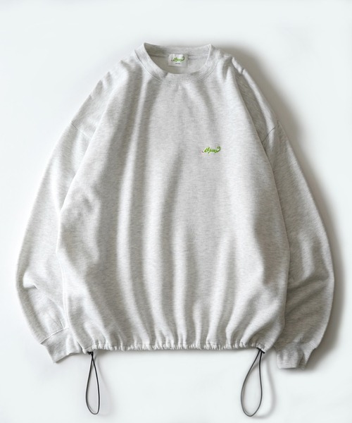 Labordi（ラボード）の「裏起毛 ドロスト ワンポイント刺繍ロゴ ビッグシルエットプルオーバースウェット ユニセックス（スウェット・メンズ・グリーン/チャコールグレー/ブラック/ベージュ/グレー/ネイビー・L/XL/M）」の7枚目の写真