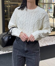 fredy emue | パール付きケーブルプルオーバーニット(ニット/セーター)