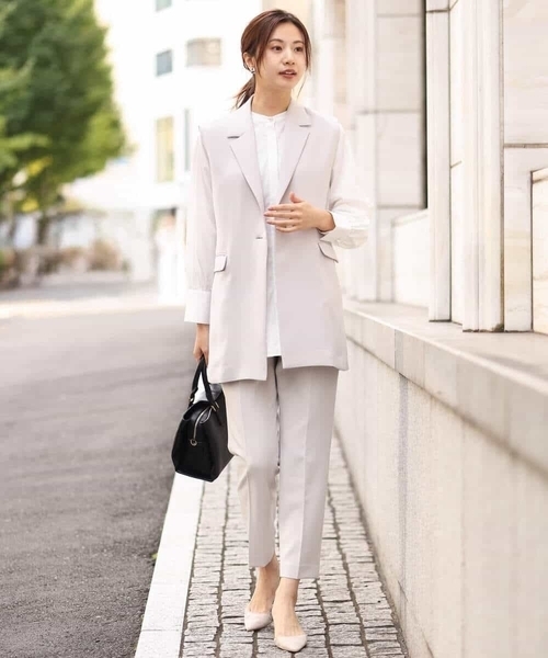 MK MICHEL KLEIN(エムケーミッシェルクラン)の「ロングジレ/制菌加工/洗える(ベスト・レディース・ネイビー/グレイッシュベージュ・38)」の4枚目の写真