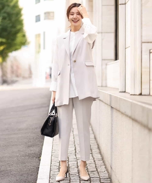 MK MICHEL KLEIN(エムケーミッシェルクラン)の「ロングジレ/制菌加工/洗える(ベスト・レディース・ネイビー/グレイッシュベージュ・38)」の6枚目の写真