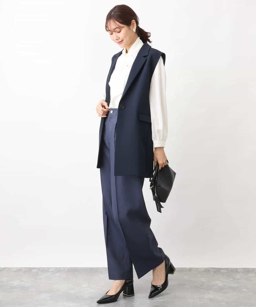 MK MICHEL KLEIN(エムケーミッシェルクラン)の「ロングジレ/制菌加工/洗える(ベスト・レディース・ネイビー/グレイッシュベージュ・38)」の17枚目の写真